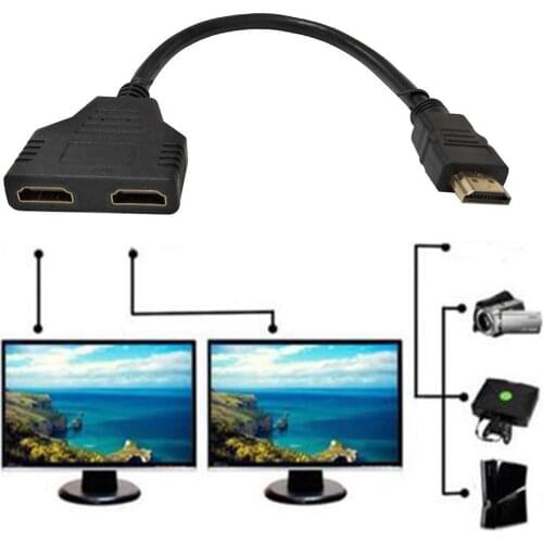 1080P HDMI Splitter Male to Female Cable Adapter Converter 1 HDTV Input HDMI Switch 2-port Output 2 S5W2