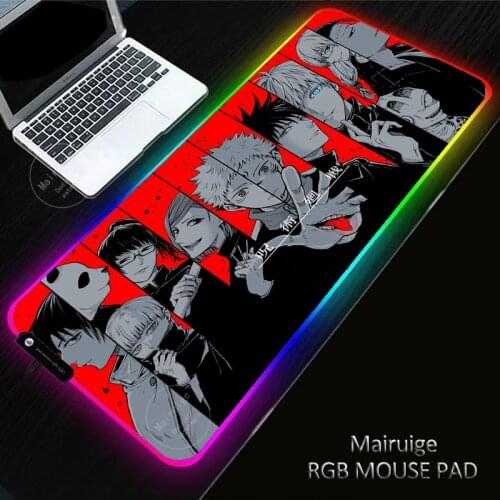 Jujutsu Kaisen Anime RGB Gaming XXL 400*900CM Mouse Pad Gamer Computer Mousepad Backlit Mause Large Desk Keyboard LED Mice Mat