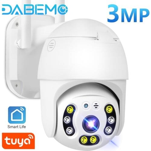IP Camera 3MP HD Outdoor WiFi Camera Auto Tracking Tuya Speed Dome Security CCTV Camera Mini Color Night Vision Surveillance
