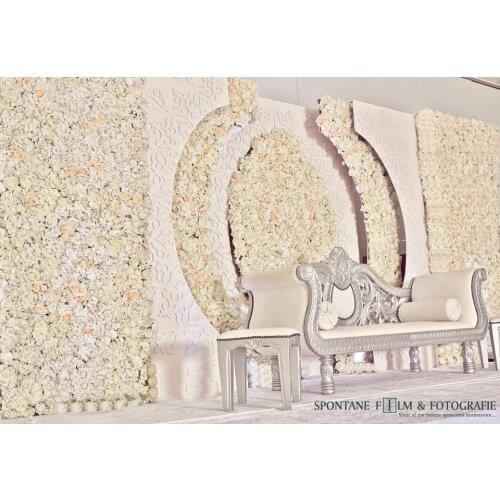 Artificial flower wall silk rose for fake flower wedding party backdrop decoration in garden