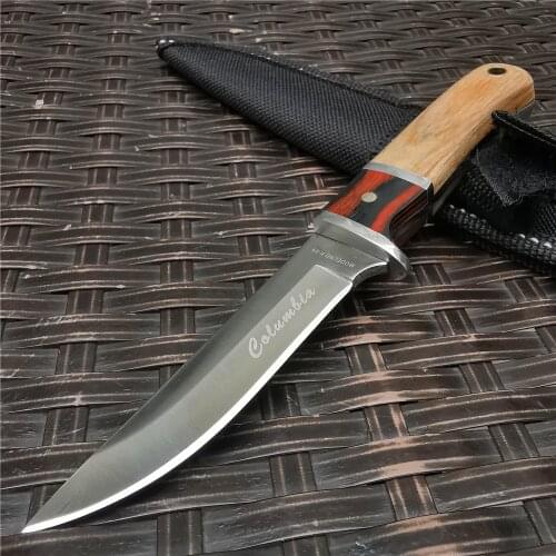 6.29 Inch Pocket Knife, Outdoor Hunting Knife, Battle Knife, Stainless Steel Blade, Sharp and Durable, Wooden Handle, Tool