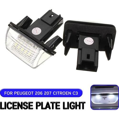2pc Plate Light Lamp LED License Number For PEUGEOT 206 207 306 307 406 407 for CITROEN C3 C4 C5
