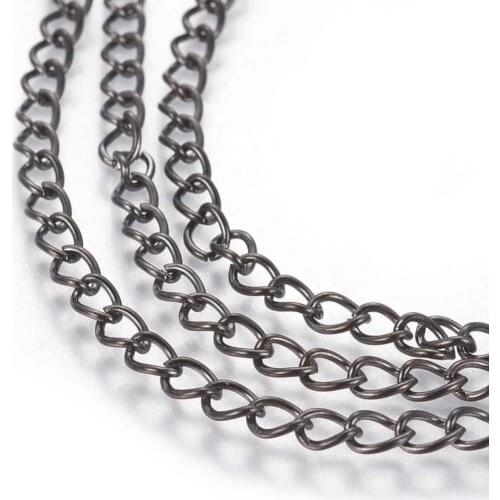 10m 5x3.5x0.8mm Metal Iron Twist Chains for Jewelry Necklace Bracelet Making DIY Accessories Findings Component, Come On Reel