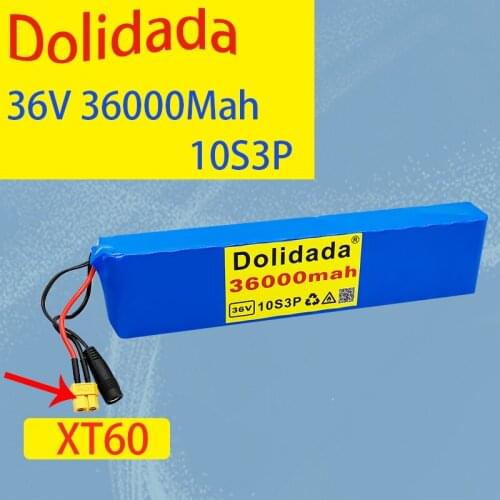 New 36V 36000mah 10s3p battery 600W 18650 battery pack, suitable for Xiaomi M365 Pro electric bicycle with built-in 20A BMS
