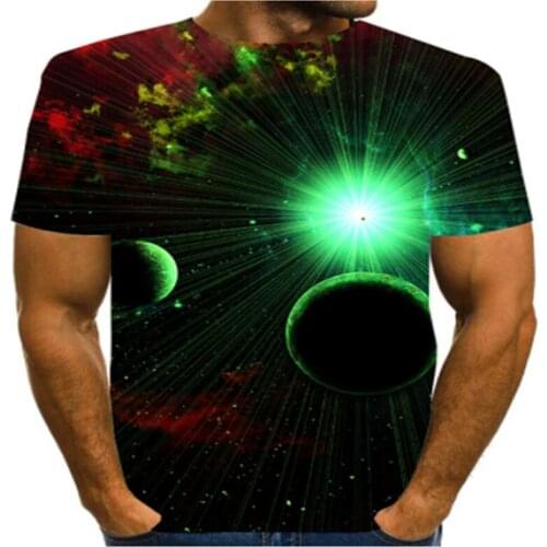 New summer 3D T-shirt mens moon casual fashion streetwear mens printed T-shirt cool top T-shirt casual top