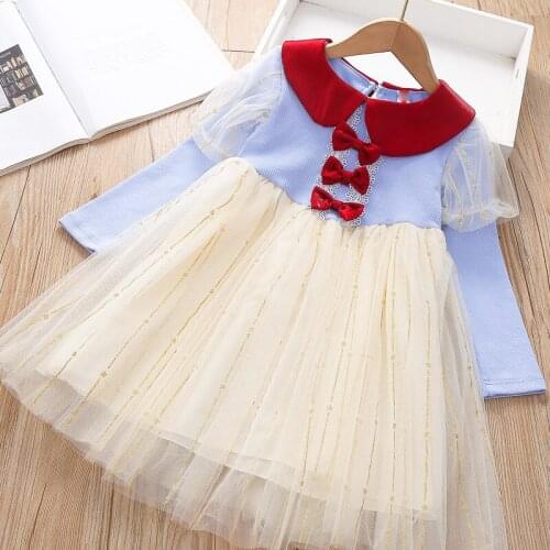 Girls Dress Autumn Winter Clothes 2021 New Girls Sweet Dress Baby Birthday Princess Dress for Girls Baby Christmas Costume