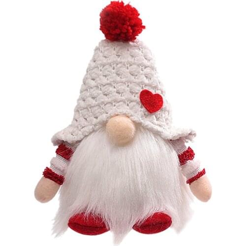 Plush Gnomes Christmas Decoration Swedish Tomte Kids Toys Knitting Handmade 21x13x9.5cm Wool With LED Lights Home Faceless Doll