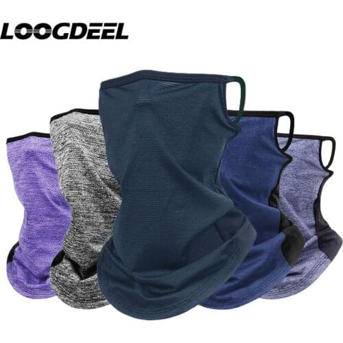 LOOGDEEL Ice Silk Mask Hanging Ear Design Bandana Sun Protection Dry-quickly Headband Outdoor Fishing Cycling Hiking Headwear