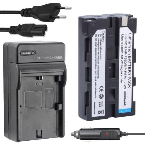 PROBTY NP-F550 F550 NP-F570 Battery + DC Charger kit For SONY GV-D200 D800 CCD-SC55 TR818 TR910 TR917 TRV75 PM090 MVC-FD75