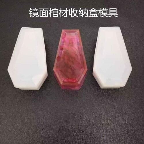 DIY Crystal Epoxy Mold Storage Box Molds Dark Vampire Coffin High Mirror Crafts Making Mould Drop Shipping