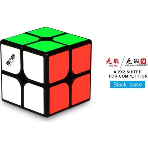 QiYi WuXia M Magnetic 2x2x2 Speed Magic Cube Classic Twist Puzzle Fancy Toy Black ABS Ultra-Smooth Professional Brain Teaser