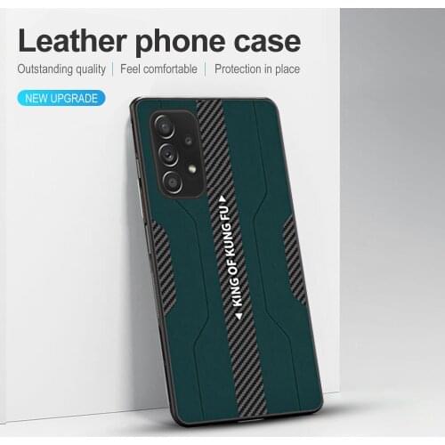 Luxury Matte Leather Case For Samsung Galaxy A72 A 72 72A 6.7" ​4G 5G 2021 TPU Edge Soft Silicone Phone Protective Cover Shell