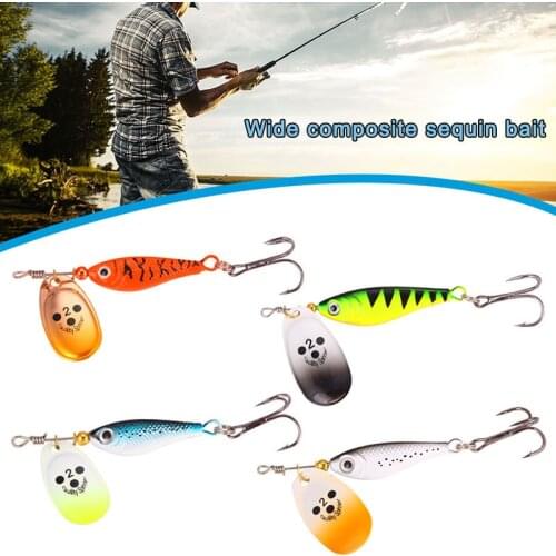 11g 15g Fishing Wire Bait Spinner Spoon Lures Composite Sequins Lightweight Hard Bait 3D Eyes Tackle