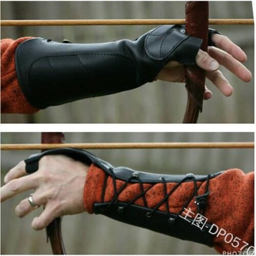 Medieval Armor Wide Cuffs Bracers Steampunk Gloves Men Renaissance Warrior Knights Templar Leather Lace-up Gauntlet Wristband