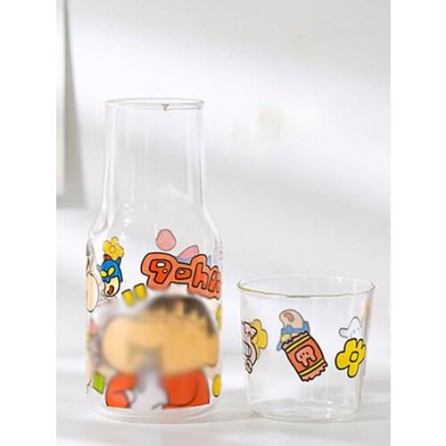 Glass Milk Cup Large-Capacity Household Net круглые очки со Red Water Heat-Resistant Transparent Tea Beverage Borosilicate