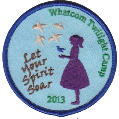 Whatcom Twilight Camp Embroidery Patch/Custom Embroidery Patches for Clothing Made by Twill with PVC Backing Free Shipping