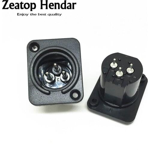 10Pcs XLR 3 Pin Male Chassis Panel Mounted Socket Connector Adapter Black