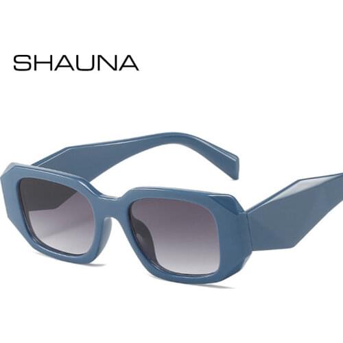 SHAUNA Retro Polygon Square Women Sunglasses Fashion Leopard Blue Green Eyewear Shades UV400 Men Wide Legs Sun Glasses
