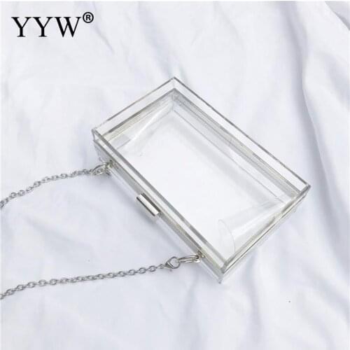 Women Clear Purse Cute Transparent Crossbody Bag Ladies See Through Handbags Evening Clutch Acrylic 2019 New Bolso Mujer