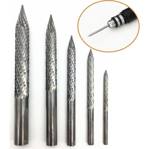 1pc Solid Carbide Cutter Rotary Burrs 6 Size Shanks Carbon Steel Drill Bit Pneumatic Drill Bit Patch Plug Tire Repair Tool
