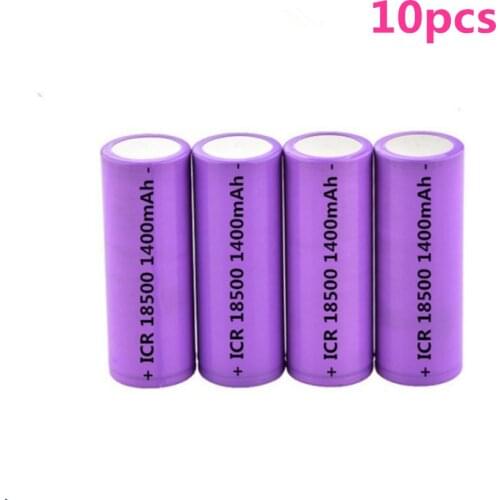 10Pcs/Lot 3.7V 18500 1400mAh rechargeable lithium battery 3.7V strong light flashlight anti-light special lithium battery