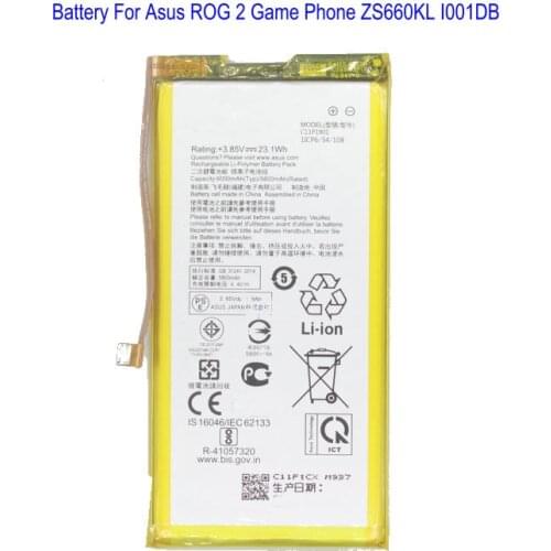 1x 6000mAh /23.1Wh C11P1901 Phone Replacement Battery For Asus ROG 2 Game Phone ZS660KL I001DB Batteries