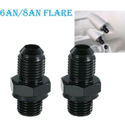 2Pcs 6AN/8AN Flare To 1/4" NPT Male Straight Fitting Flare Transmission Oil Cooler Union Flare To Pipe Adapter Cooler Accessorie