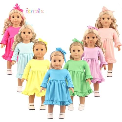 New 5colour Solid color skirt for American Girl Doll Clothes 18-inch Doll , Cute Girl Gift(only sell clothes)