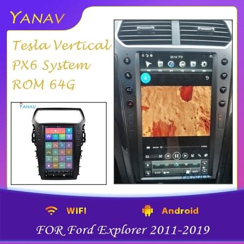 Car Radio Android 2 Din Stereo Receiver For Ford Explorer 2011-2019 GPS Navigation Audio Video Vertical Screen Multimedia Player