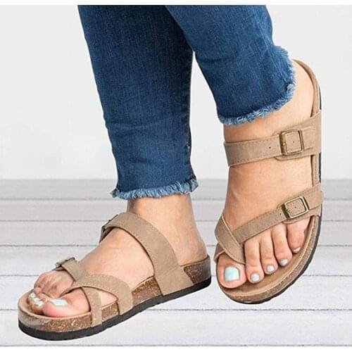 Sandalias A la Moda De Talla Grande Para Mujer, Zapatos Con Sujeción De Dedo Pulgar, Chanclas Planas Con Tiras, Zapatillas De Pl