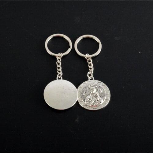 Virgin Mary Catholic Central Keychain Christian Key Chain Religious Medal Womens Bag Charm Church Gift Accessories