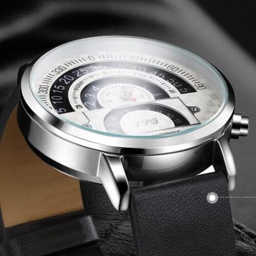 Tvg Watch Fashion Outdoor Sport Watches Men Leather Band Led Display Quartz Wristwatches Men Reloj Hombre Relogio Masculino