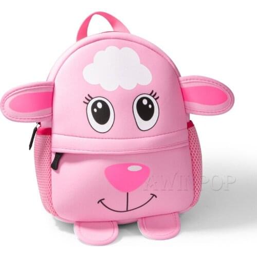 2019 New 3D Pink Sheep School Backpacks Cartoon Animals Design Boys Girls Toddler Kids Neoprene School Bags mochila escolar