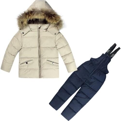 Kids Clothes Boys Girls Winter Down Coat Children Warm Jackets Toddler Snowsuit Outerwear Romper Clothing Set Russian WINTER