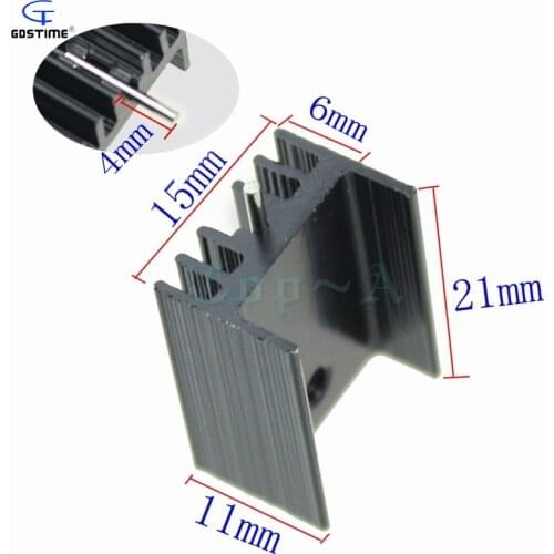 Gdstime 10 pcs 21x15x11mm Aluminium TO-220 Heatsink TO 220 Heat Sink Transistor Radiator TO220 Cooler Cooling 7805 21*15*11MM
