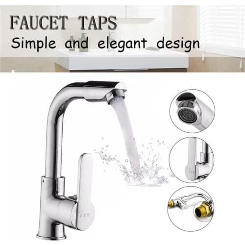 1PC Chrome Kitchen Faucet Single Hole Roatation Rotating Handle Cold And Hot Water Faucet For Kitchen And Bathroom Basin