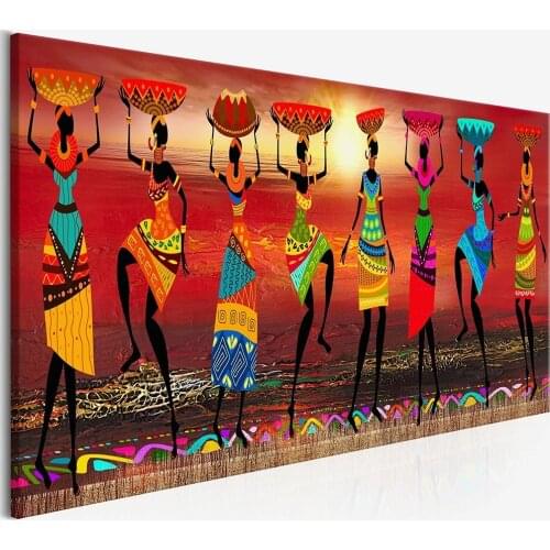 Figure Painting Cuadros Etnicos Tribal Art Paintings African Women Dancing Painting Picture for Living Room Canvas Home Decor
