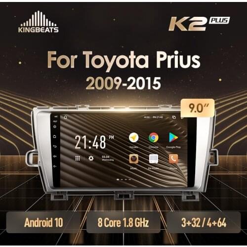 KingBeats Android 10 Octa-Core head unit HU 4G in Dash Car Radio Multimedia Video Player Navigation GPS For Toyota Prius XW30 2009 - 2015 no dvd 2 din Double Din Android Car Stereo 2din DDR4