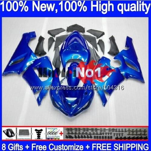 Body For KAWASAKI ZX-636 600 CC ZX 6R 600CC 6 R ZX6R 05 06 glossy blue 60MC.10 ZX636 ZX600 ZX 636 ZX-6R 2005 2006 Fairing