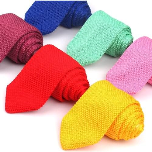 Red Knit Ties For Men Neck Tie For Wedding Business Casual Knitted Neckties Classic Suits Candy Color Neck Ties Gravatas