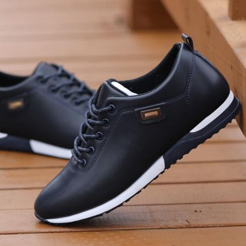 Outdoor Breathable Sneakers Mens PU Leather Business Casual Shoes for Male 2021 Fashion Loafers Walking Footwear Tenis Feminino