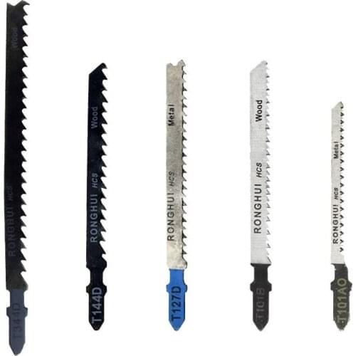 5Pcs T144D/T244D Saw Blades Reciprocating T-Shank Curve Wood Jigsaw Blade Fast Cutting Tool for Wood Plastic Metal Cutting