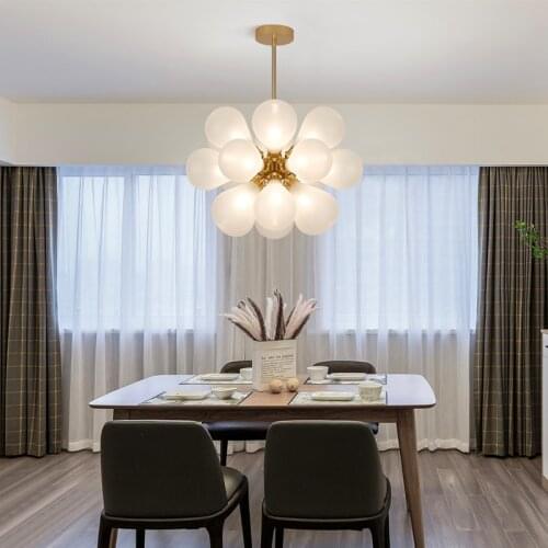 Postmodern bubble chandelier Kitchen Luxury italian design lamp Loft Iron Art Decor Indoor Glass Decorative pink chandelier