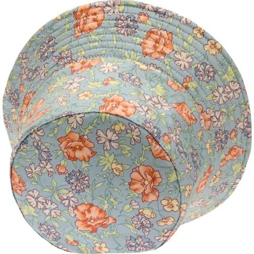 Small floral print fisherman hat Japanese hip-hop trend flower double-sided basin hat sun hat sun hat sun hat travel hat