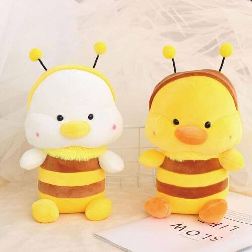 25cm Cartoon Cute Bee Yellow Duck Plush Toy Stuffed Soft Animals Dolls Toy for Kids Children Baby Girls Christmas Gifts