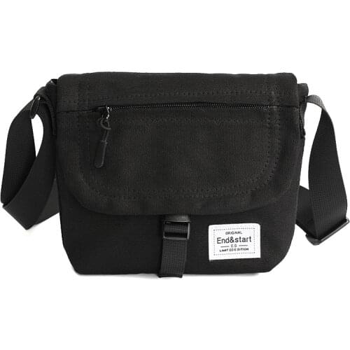 Crossbody mens tide brand shoulder bag hip hop bag canvas boys diagonal small messenger bag difference bag