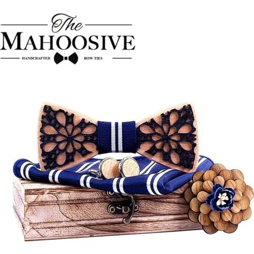 Wooden Bowtie Men Patchwork Necktie Boy Mens Accessory Wedding Party Christmas Gifts Wood Neck Wear for Men Women Cravat SET