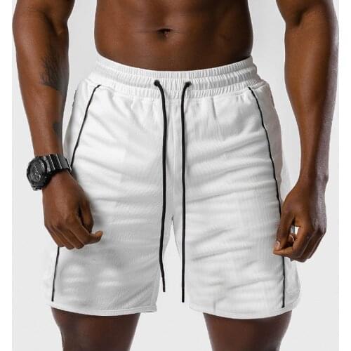 2021 Mens Gym Fitness Shorts Bodybuilding Jogging Workout Male Shorts Pants Sport Run Breathable Quick Drying Mesh Sweatpants DK
