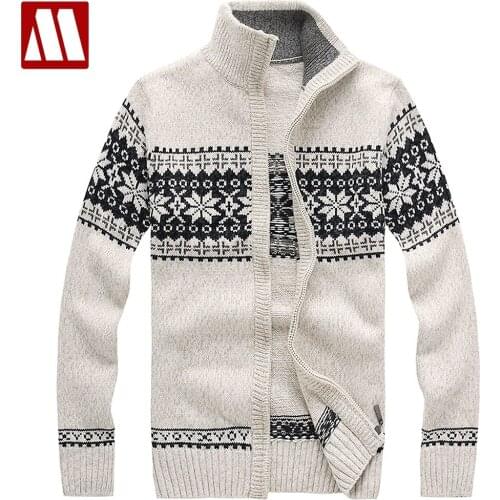 Winter Mens Cardigan 2020 New Mens Casual Sweaters Warm Zipper Men Cardigans Stand Collar Knitted Sweater 3 Color Plus Size 3XL