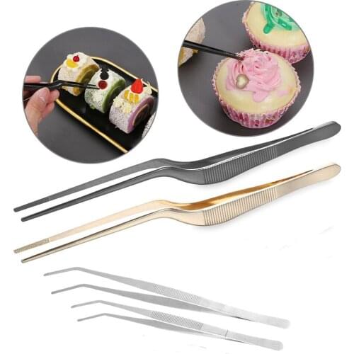 Hot Plating Chef Food Tweezer BBQ Clip Barbecue Tongs Serving Presentation Stainless Steel Kitchen Tool